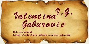 Valentina Gaburović vizit kartica